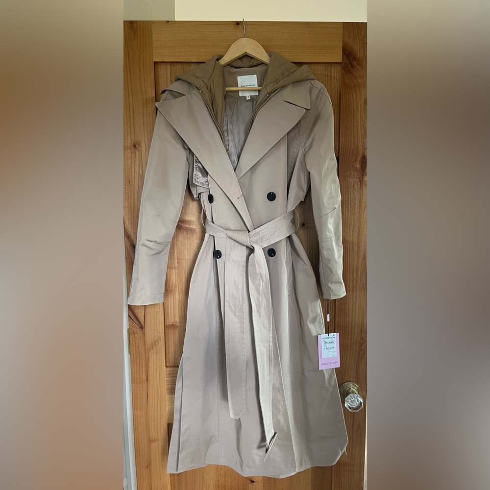Avec Les Filles Beige Trench Coat